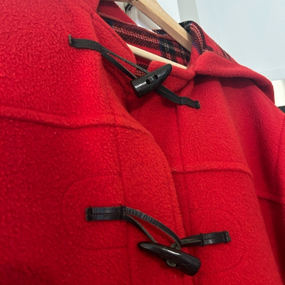 Burberry blue label vintage Red Hooded duffle coat- wool - Picture 8 of 13